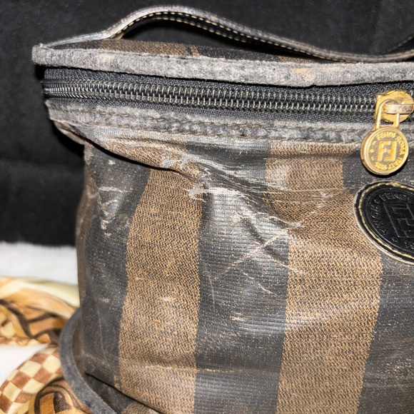 Fendi | Vintage Pequin Collapsible Zippered Makeup Vanity Case Bag - Picture 7 of 12